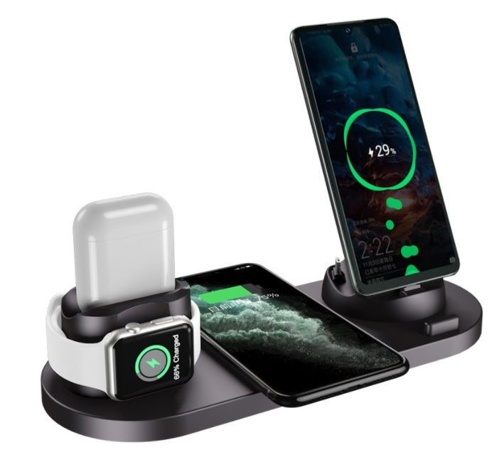 6-in-1 Wireless Fast Charging Station for iPhone, Apple Watch &amp; Accessories