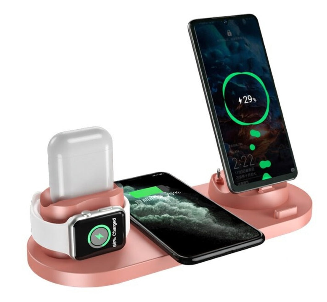 6-in-1 Wireless Fast Charging Station for iPhone, Apple Watch & Accessories