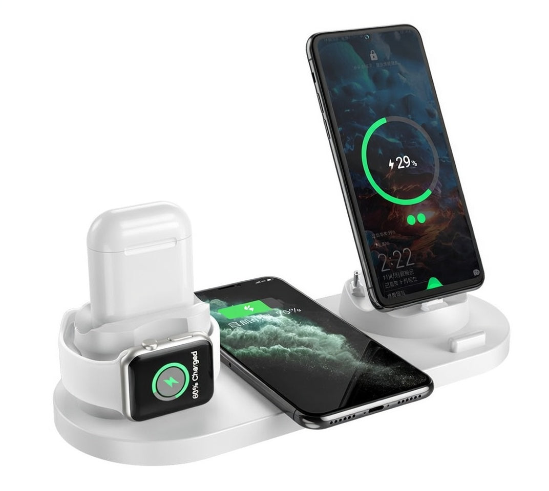 6-in-1 Wireless Fast Charging Station for iPhone, Apple Watch & Accessories