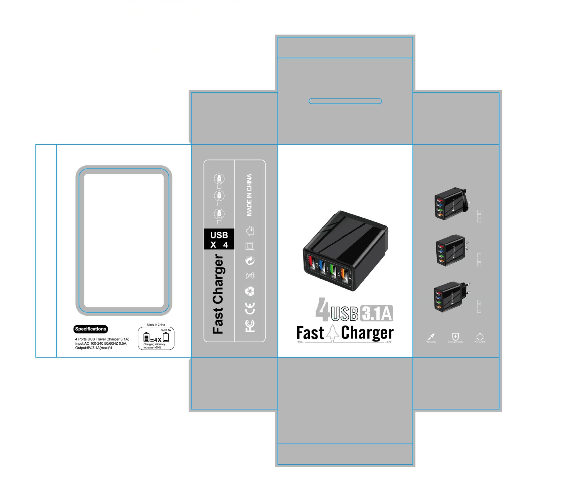 QuickCharge 4-in-1 USB Adapter